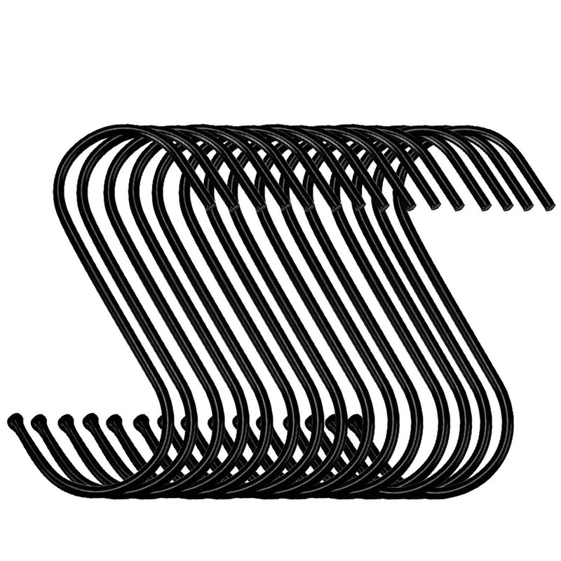 30 Pack Black S Hooks Steel Hanging Hooks Heavy Duty S Hanger Hook Metal Kitchen Pot Rack Hooks Closet Hooks for Hanging Pan, Cups, Jeans, Plant