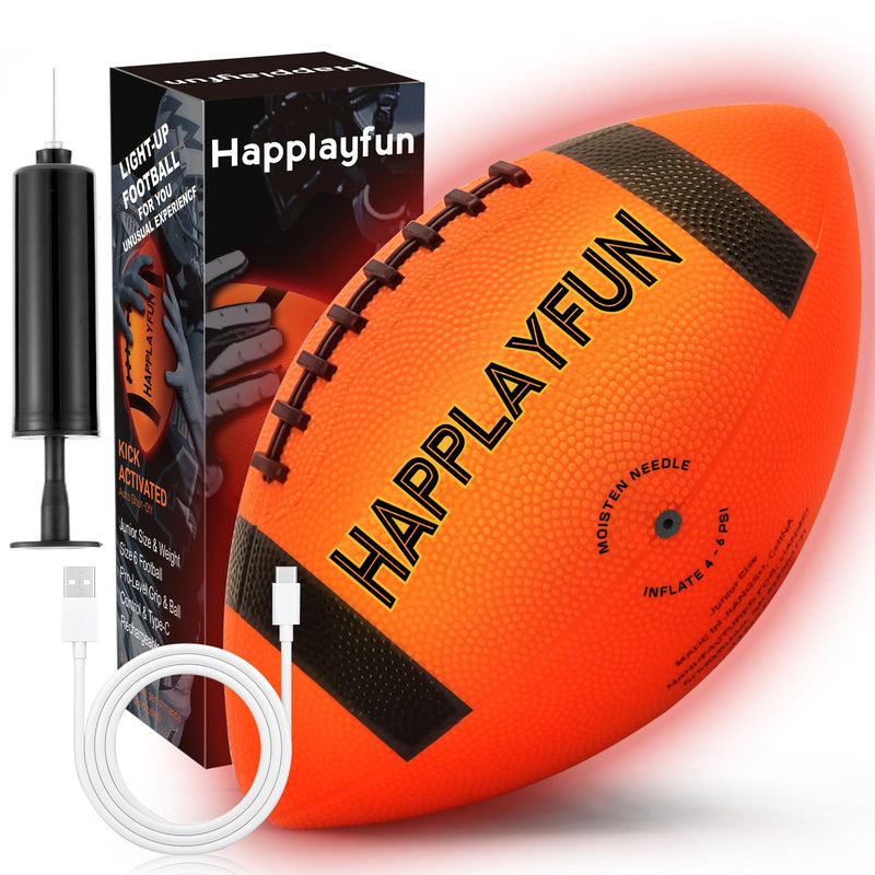 Light Up Football Gifts for Boys 8-12: LED Youth Glow in the Dark Footballs Size 6 Kids Games Cool Toys 8-13, Sports and Outdoor Birthday Gifts