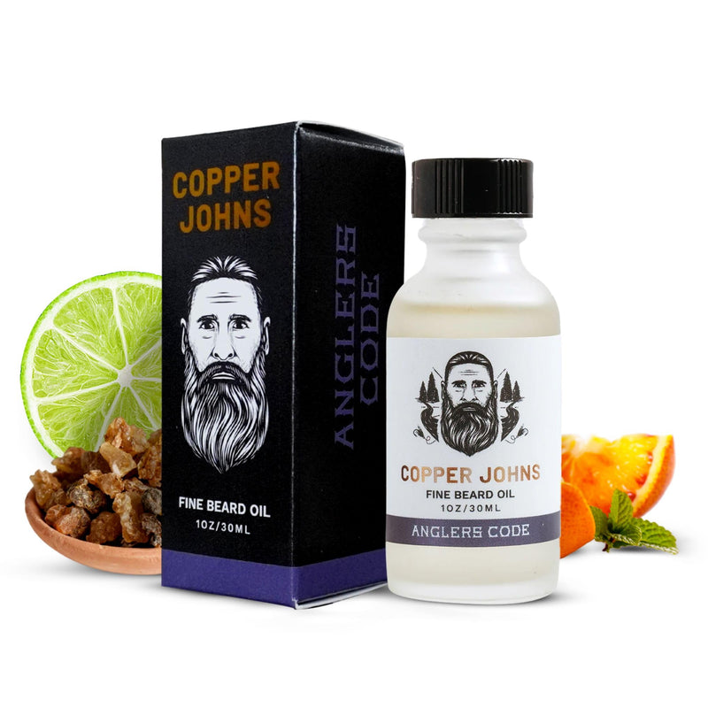 Copper Johns Beard Oil for Men Growth, Castor & Jojoba Oil with Sea Minerals, Increases Softness & Control for Fuller-Looking Beard, Mens Beard