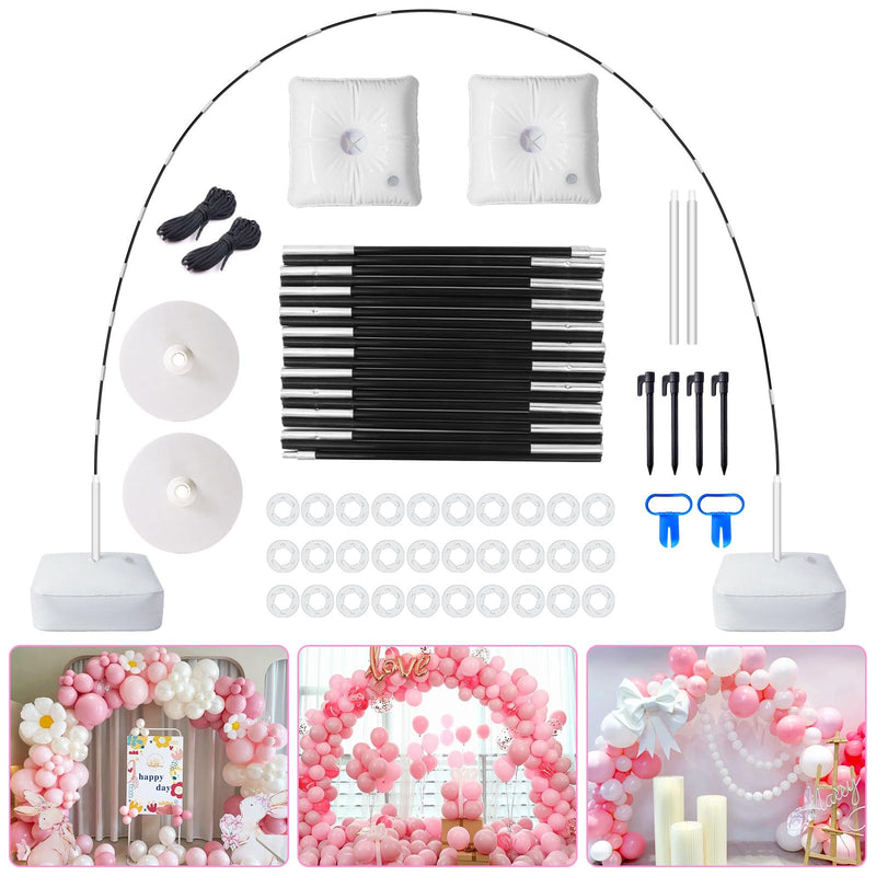 Balloon Arch Kit, 7.4ft Balloon Arch Stand Frame with Base: for Wedding Baby Shower Birthday Party Decorations Black