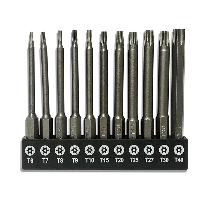 aiyun 11Piece Star Screwdriver Bit Set Shark Vacuum Security (75mm Length) 75mm Length (T6-T40)