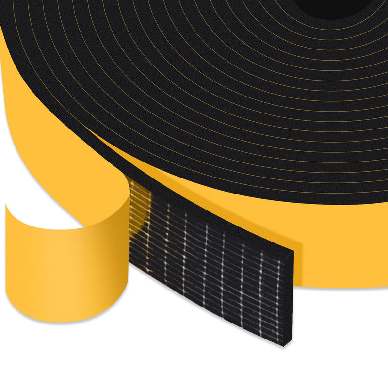 Wide Foam Tape, Doors & Windows, Strong Adhesive, Easy Install 1 in x 1/8 in x 33 ft Black