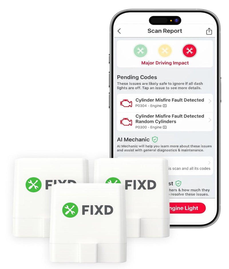 FIXD Bluetooth OBD2 Scanner - Car Diagnostic Check Engine Code Reader | Value 3-Pack | iPhone/Android compatible | Automotive scan tool for