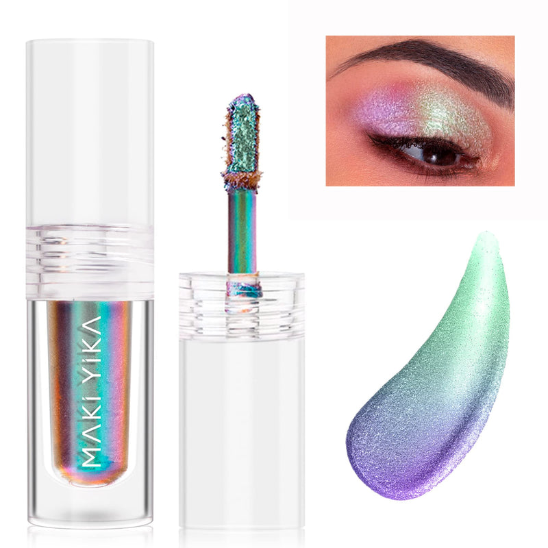 MAKI YIKA Glitter Liquid Eyeshadow Green Purple Color Shifting Eyeshadows Aurora