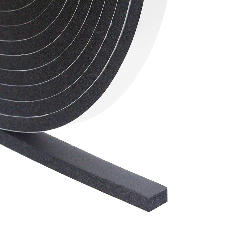 DGSL Foam Weather Stripping, 1/2" x1/4", 33Ft Door Window Seal Tape | Self Adhesive Weatherstrip AC Foam Tape for Window Gaps, Door Frame,