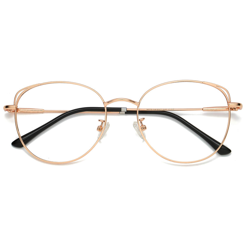 SOJOS Cat Eye Blue Light Blocking Glasses for Woman Hipster Metal Frame Womens Eyeglasses She Young SJ5027