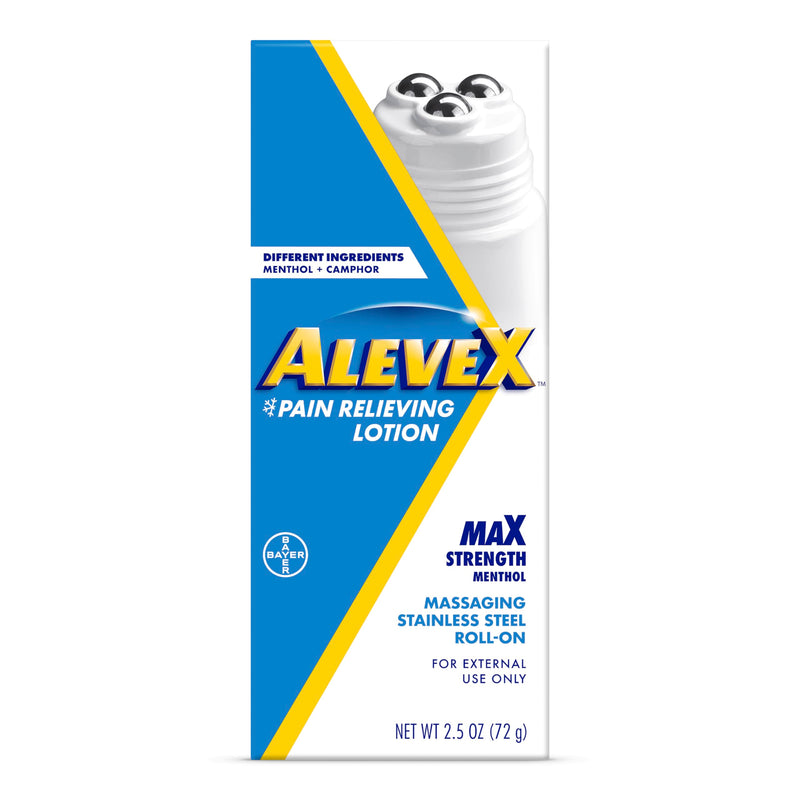 AleveX Topical Pain Relief Lotion with Rollerball Applicator - Long Lasting Arthritis and Muscle Pain Relief, 2.5 oz 2.5 Ounce (Pack of 1)