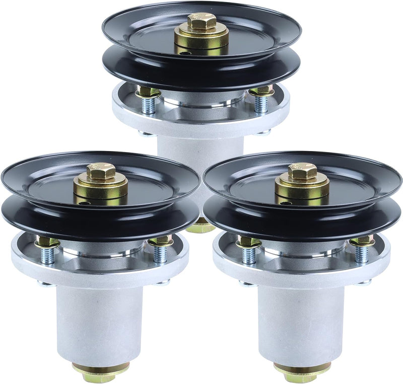 3 Pack 607418 Spindle Assembly with 604664 Pulley Replaces Hustler 607418 Spindle 607418, 601804 Hustler 601804 Spindle Assembly, Hustler Raptor