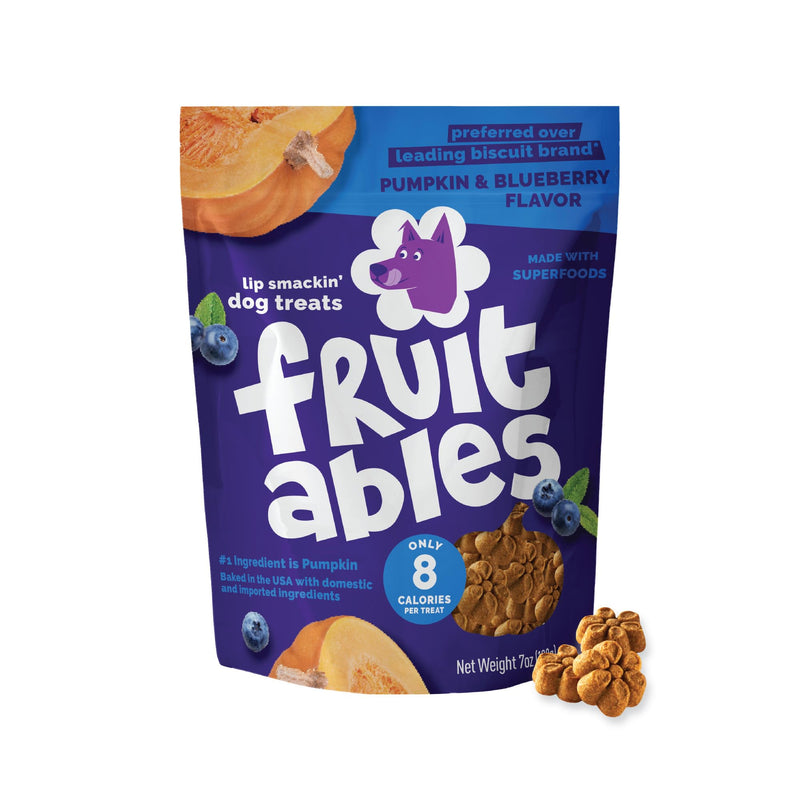 Fruitables Crunchy Baked Dog Treats - Pumpkin & Blueberry - 7 Ounces, Model Number: 2157