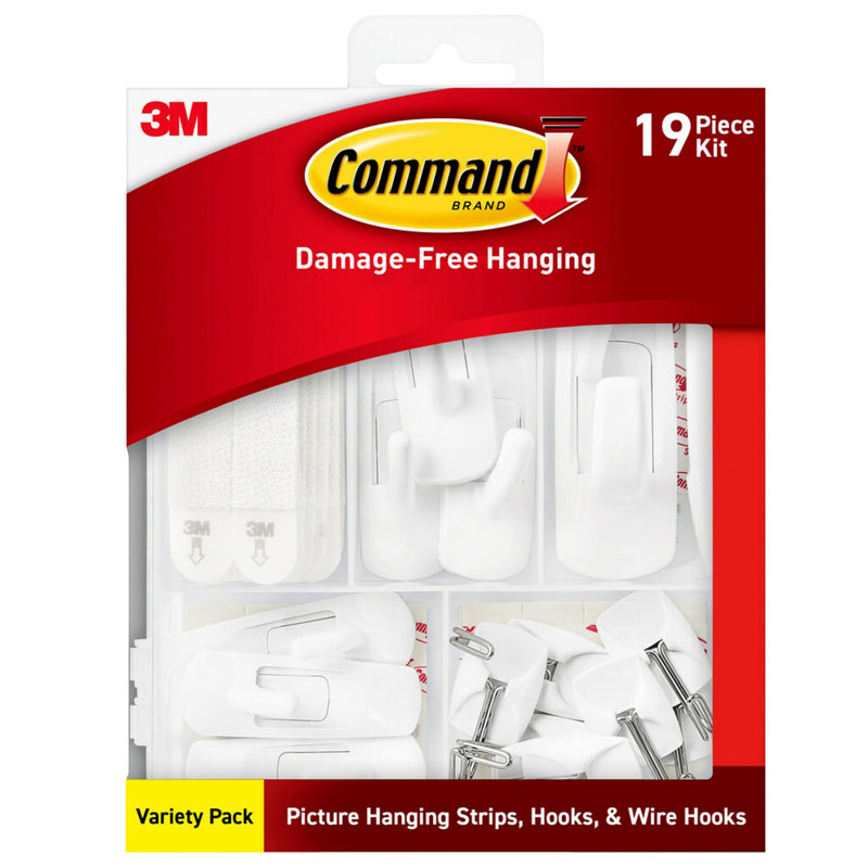 Command General Purpose Variety Kit, Hangs Up to 19 Items, Organize Damage-Free