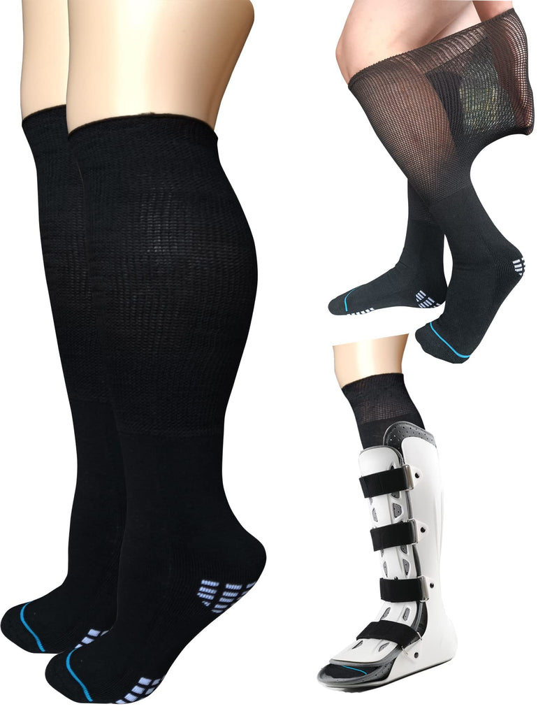 2 Pairs Replacement Sock Liner for Orthopedic Cast Walking boot Air Cam Walkers, Under Air Cast Brace Surgical Broken Leg Toe Fracture boots