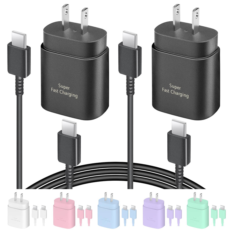 AISNI USB C Charger, 2 Pack 25W Type C Charger Fast Charging with USBC Chargers Cable 6 FT Android Phone Charge for Galaxy S25/