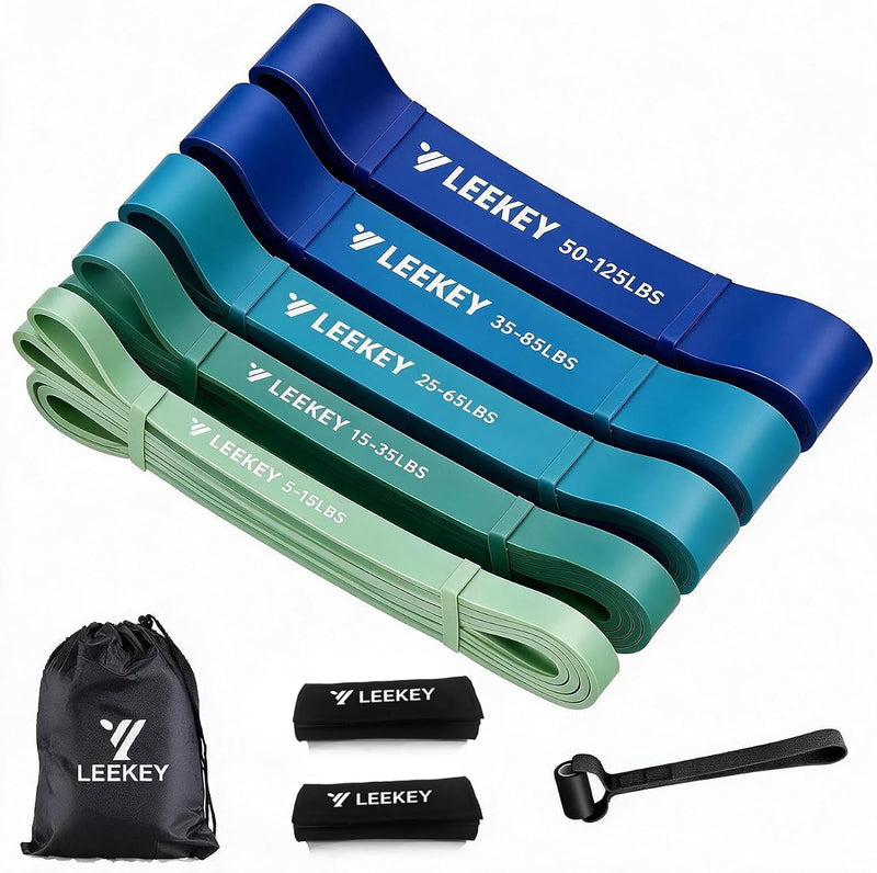 LEEKEY Resistance Bands, Exercise Bands with Handles,Pull up Assist Bands - Band Set with Door Anchor - Bands for Working Out,Band for Men and