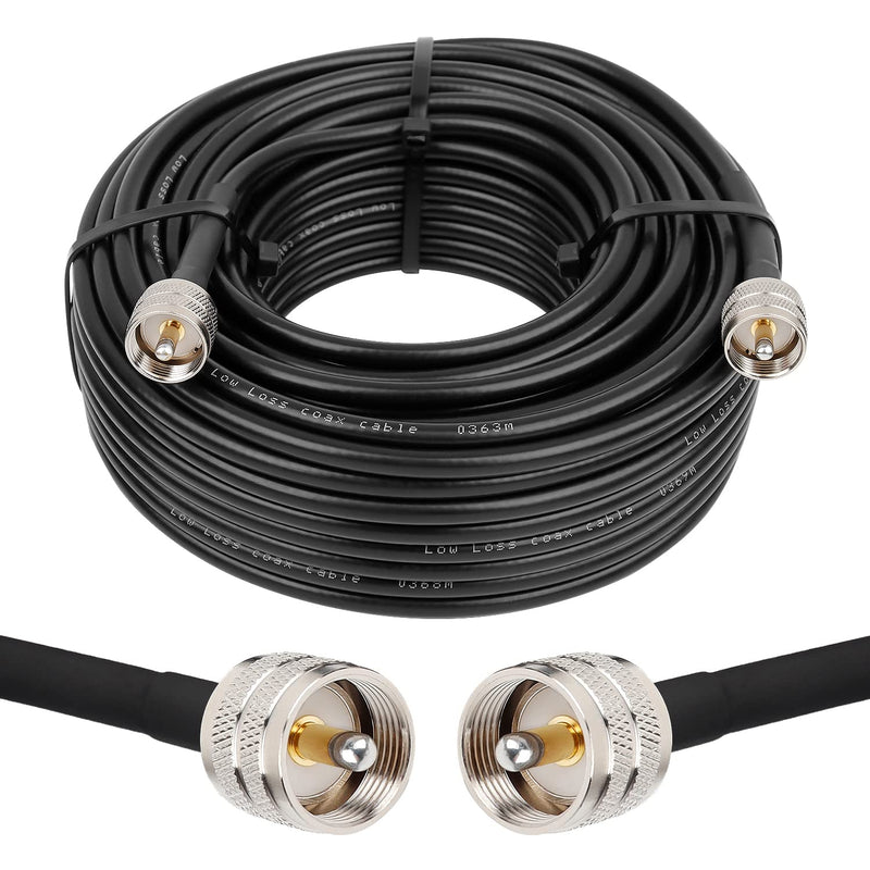MOOKEERF RG8x Coaxial Cable 100ft,CB Coax Cable 50 Ohm,UHF PL259 Male to Male Low Loss CB Antenna Extension for HAM Radio,VHF Radio,SWR