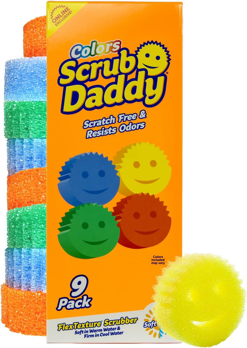 Scrub Daddy Scratch-Free Multipurpose Kitchen Sponges - Bulk Dish Sponges for Kitchen, Bathroom, Household Cleaning & More - Made with Bpa-Free