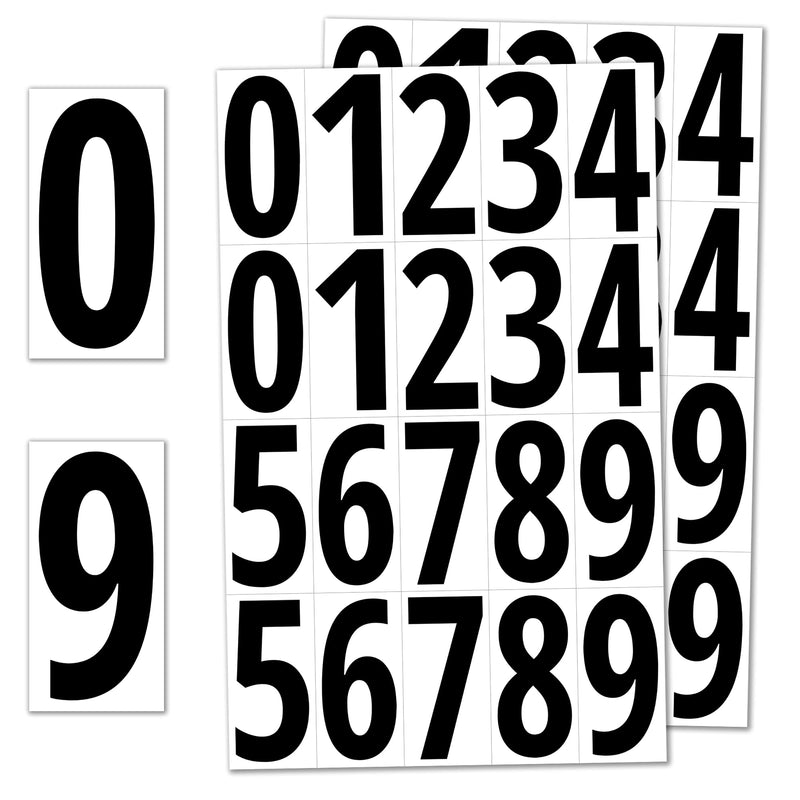 3 inch, Vinyl Numbers Stickers, Stick On Numbers - Black Numbers, 200 PCS | 0-9 Stickers, Waterproof, Peel and Stick 3 x 1.5 inches Black Numbers