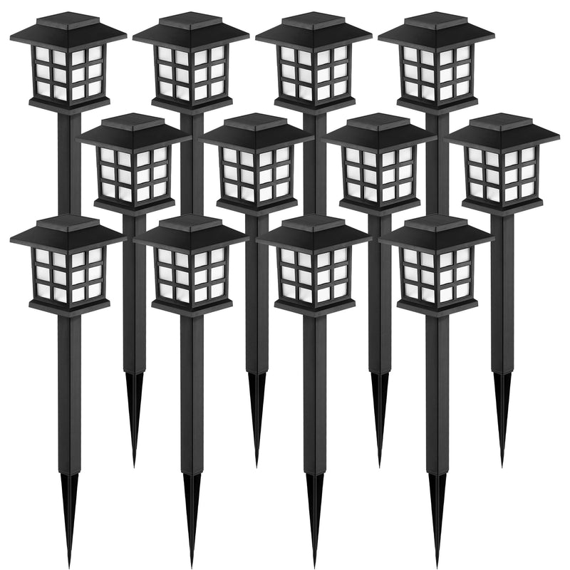GIGALUMI Solar Outdoor Lights,12 Pack LED Solar Lights Outdoor Waterproof, Solar Walkway Lights Maintain 10 Hours of Lighting for Your Garden,