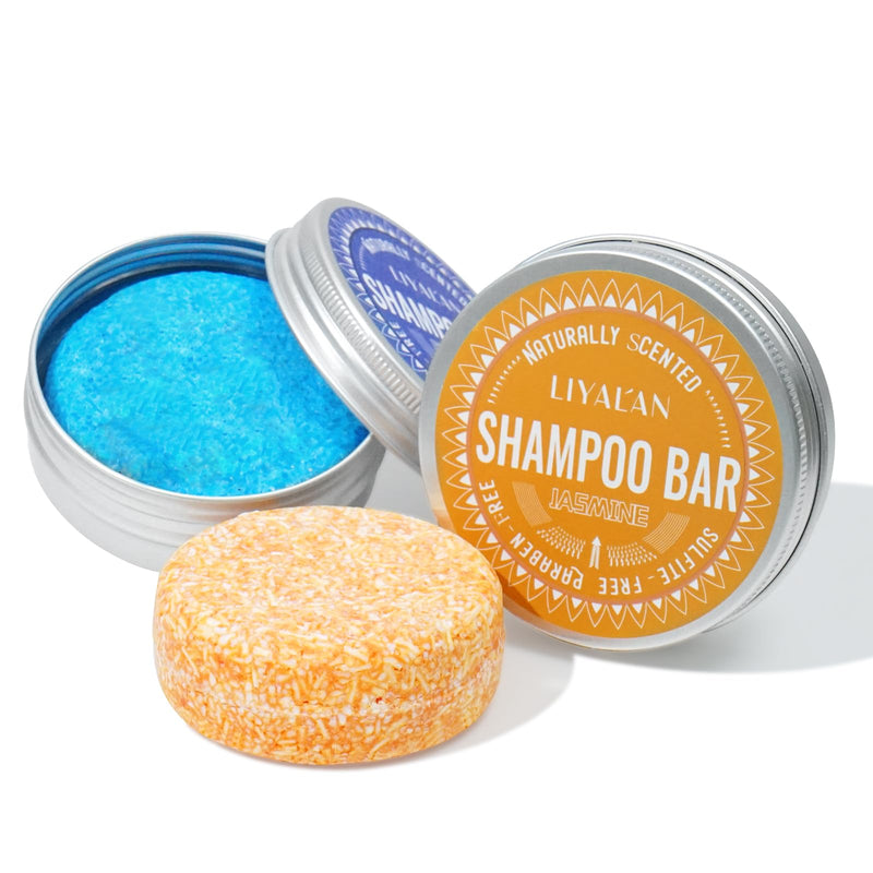 LIYALAN Shampoo Bar for Hair Solid Soap(2 Pack) Rosemary and Jasmine Shampoo Bar,Deep Cleansing Hair Shampoo for Fine Oily Hair Rosemary+Jasmine