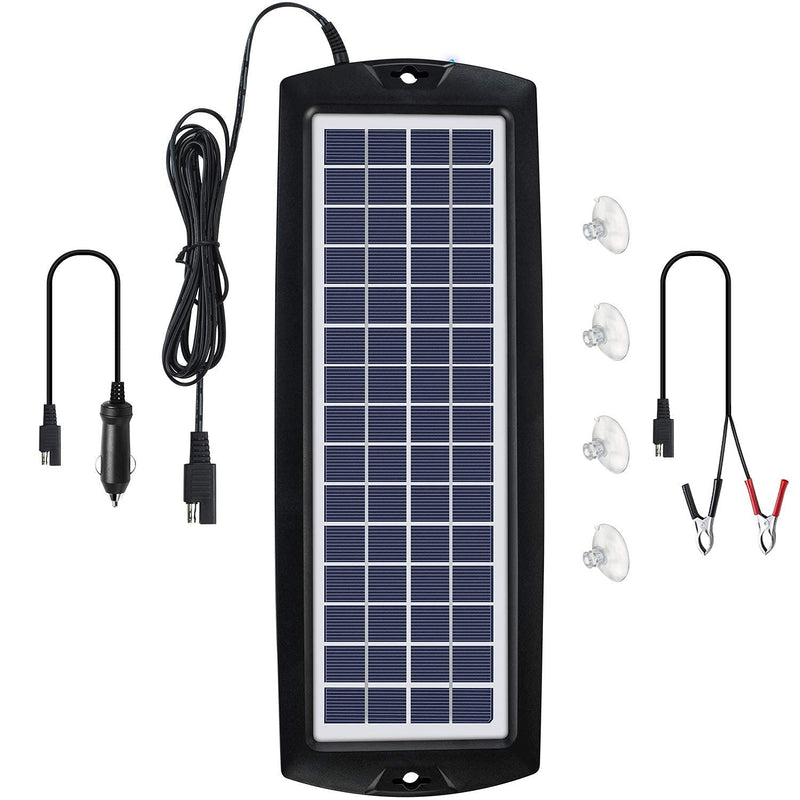 Sunway Solar Solar Car Battery Trickle Charger & Maintainer 12V Solar Panel Power Kit Portable for Car Automotive RV Marine Boat Motorcycle Truck