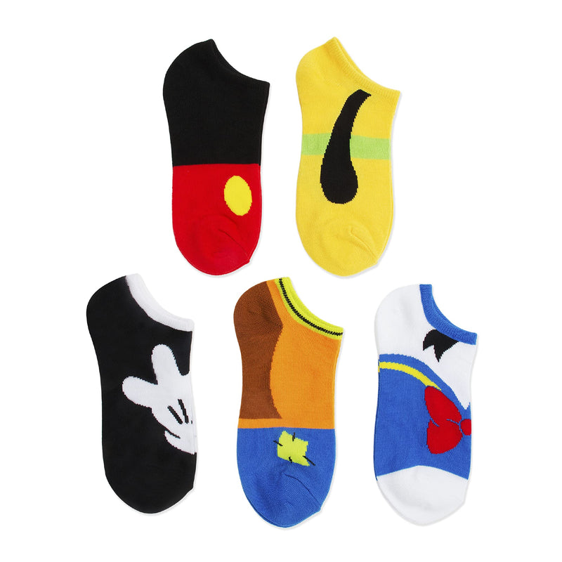 Disney Women's Mickey Mouse 5 Pack No Show Socks 9-11 Mickey Big Face