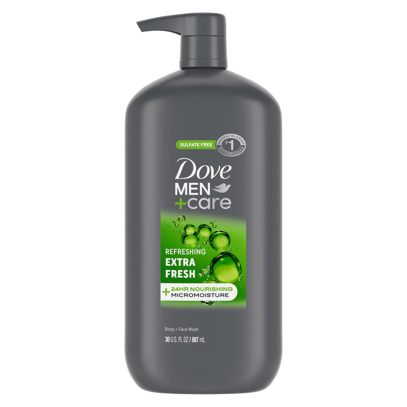 DOVE MEN + CARE Body and Face Wash Refreshing Extra Fresh Men's Body Wash with 24-Hour Nourishing Micromoisture Technology 30 oz 30 Fl Oz (Pack of