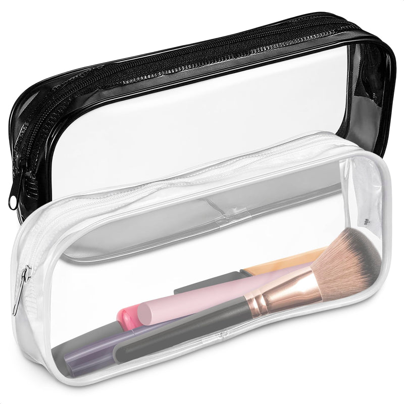 Small Makeup Bag for Purse â 2 Pcs Clear Zipper Pouches, Soft, Elastic, Waterproof Plastic Small Cosmetic Bag for Purse, Space-Efficient, Stylish