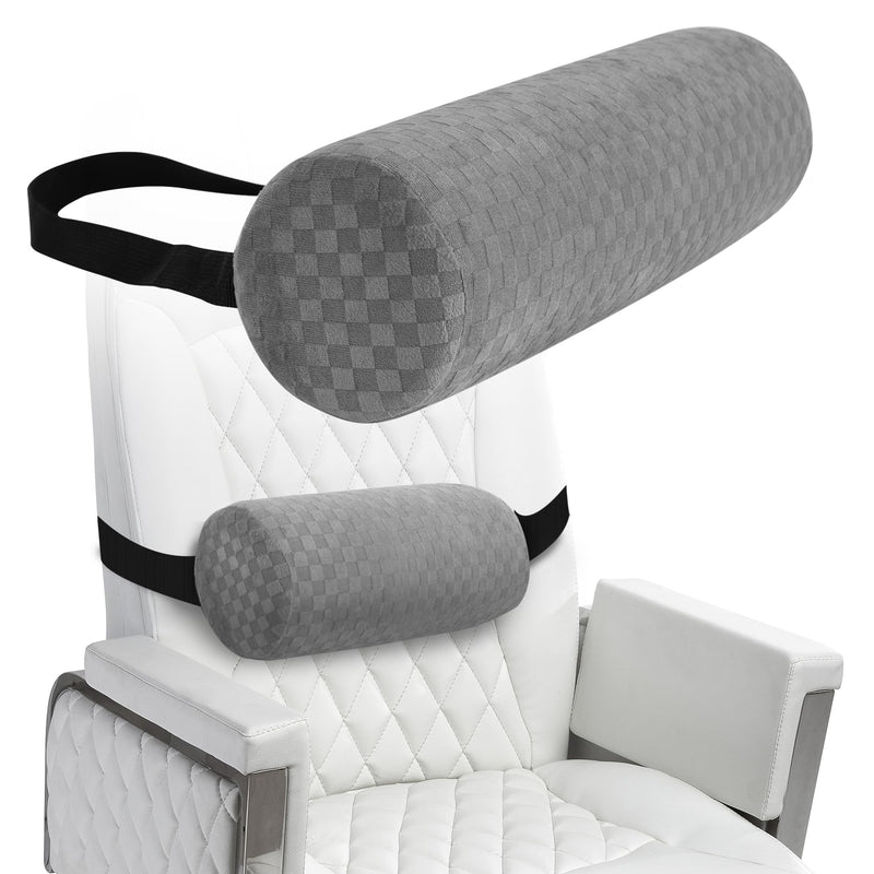 Lumbar Roll Pillow for Lower Back, Lumbar Support Foam Roll Cushion with Pillowcase and Upgraded Strap for Office, Chair, Car, Seat Pain Relief &