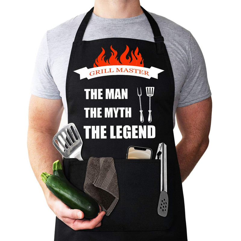 LYLPYHDP Funny Aprons for Men - Adjustable Neck Strap, Waterproof & Oilproof! Perfect for Grilling - Ideal Husband Birthday Gift & Gifts for