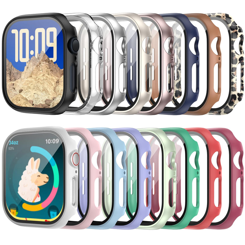 COMMUTER 16 Pack Cases for Apple Watch Series 11/10 42mm Screen Protector, (2025 New) Hard PC Ultra-Thin Protective Face Cover Built-in Tempered