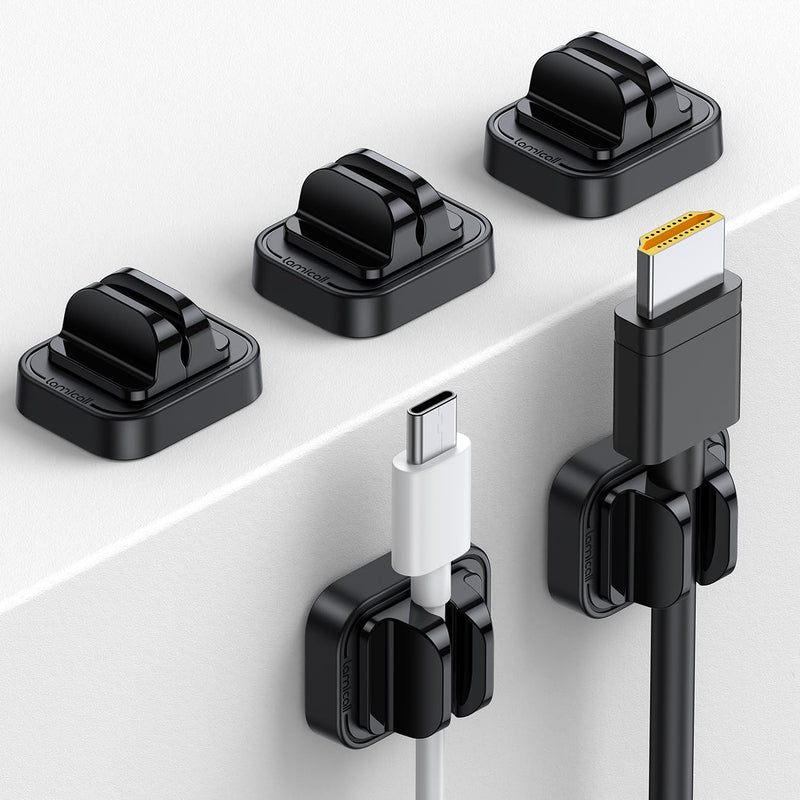5Pack Cable Spring Holder Clips, Cord Organizer for Desk - Lamicall Adjustable Cord Wire Holder Keeper, Phone Charger Organizer Clips, Wire Cable