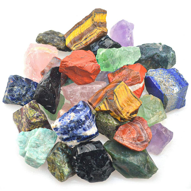 3 lbs Bulk Rough Madagascar Stones Mix - Large 1" Natural Raw Stones Crystal for Tumbling, Cabbing, Fountain Rocks, Decoration,Polishing, Wire