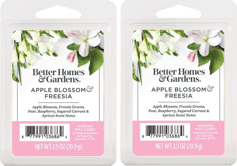 Better Homes and Gardens Scented Wax Cubes 2.5oz 2-Pack (Apple Blossom Freesia)