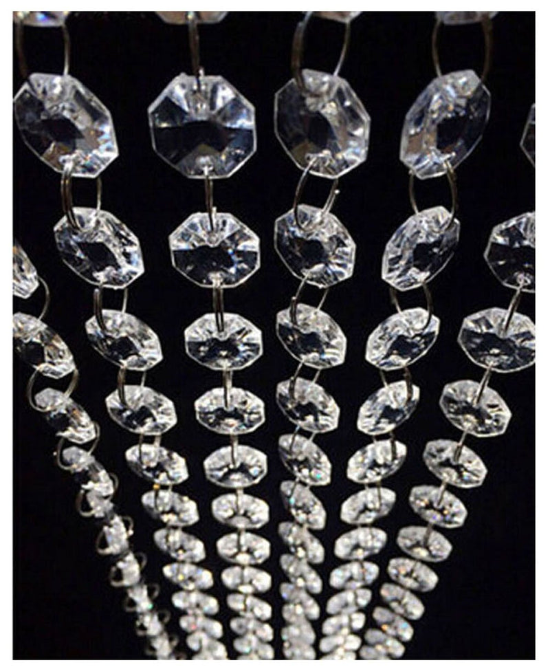 WAZHRMGHG 99FT Clear Acrylic Crystal Garland Strands Hanging Chandelier Bead Chain Ornament String Decorations for Manzanita Centerpiece Christmas