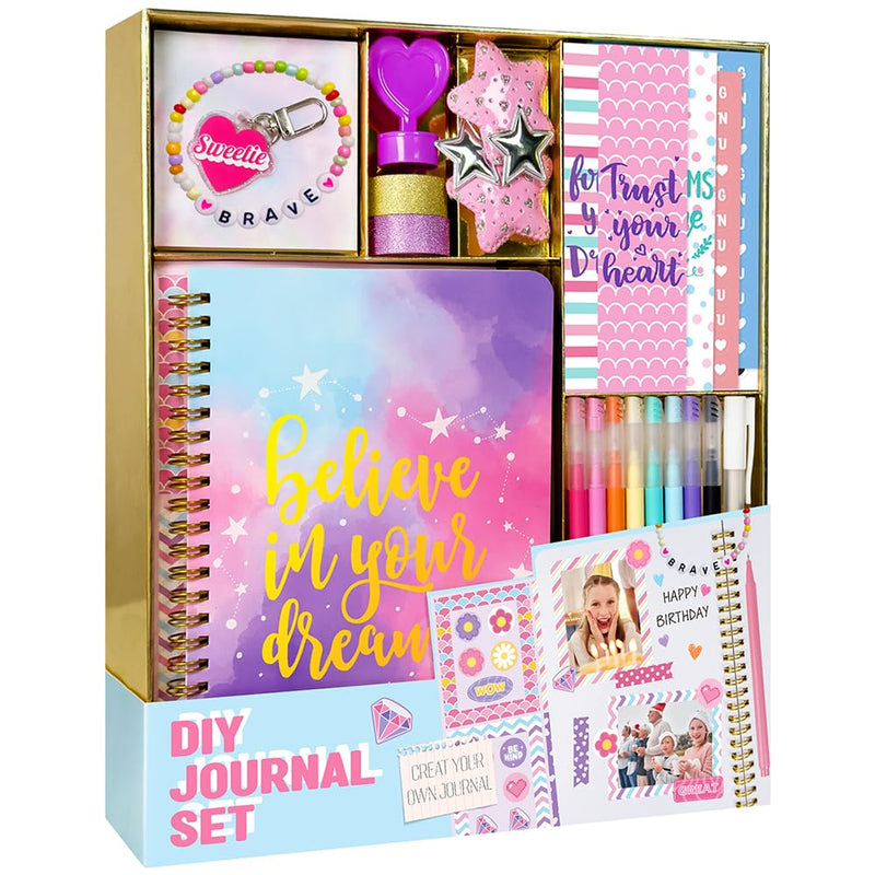 DIY Journal Kit for Girls - DIY Journal Set for Tween & Teen Girls, Stationery Set, Scrapbook & Diary Supplies Set, Journaling Art Crafts Kit,