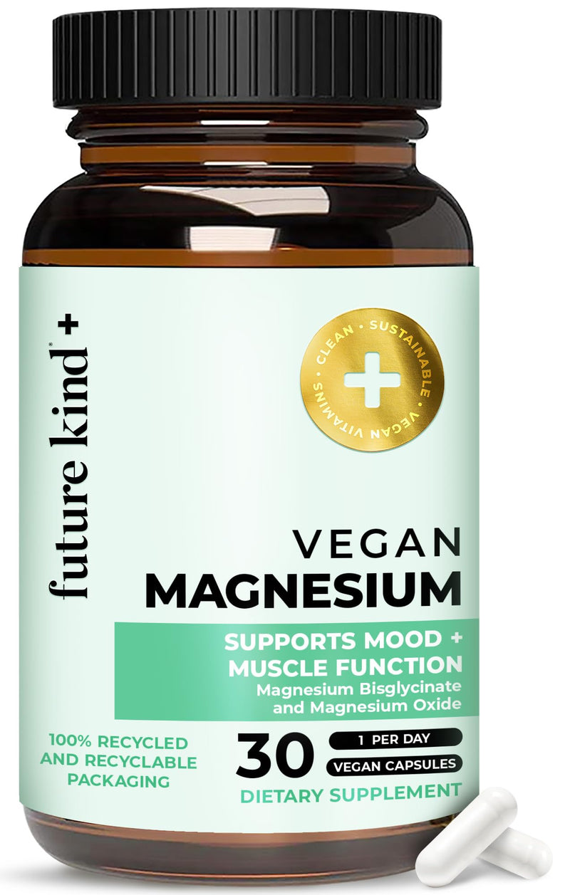 Future Kind Vegan Chelated Magnesium Supplement - Most Bioavailable & 6X More Potent Magnesium Capsules - Supports Sleep, Energy & Muscle