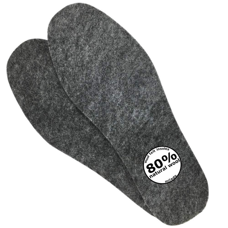 Wool Felt Warm Insoles,Soft Insert Insoles for Boots and Shoes,Wool Insoles for Men Women (Men's 9/Women's 10) Men's 9/ Women's 10 Wool Felt