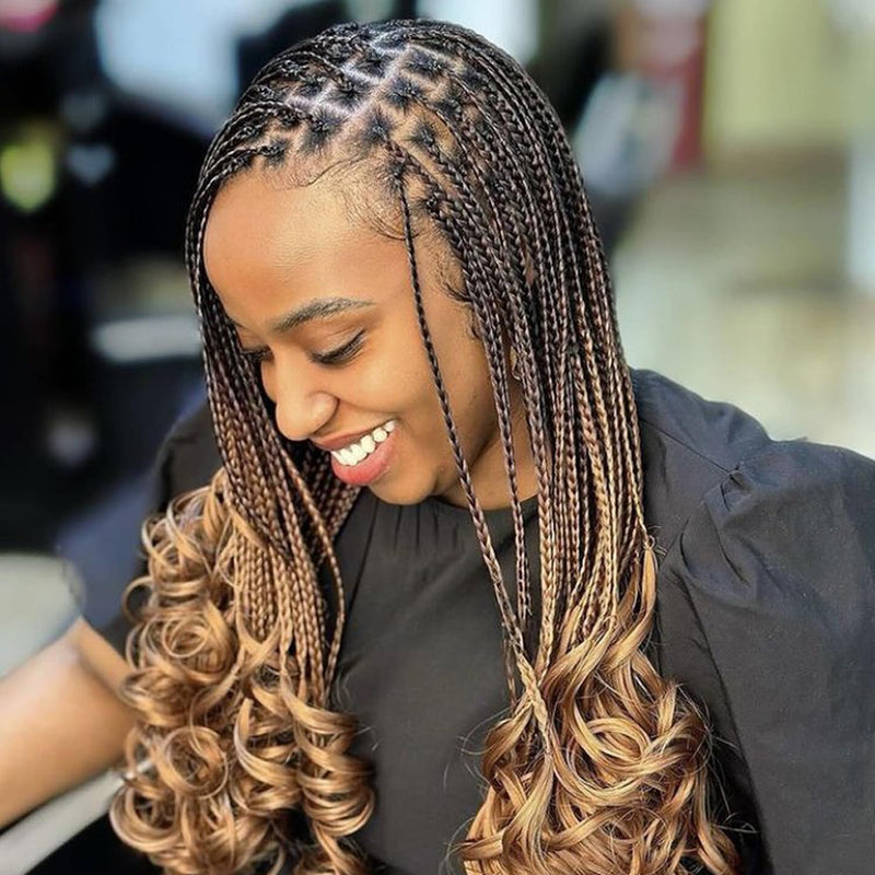 French Curly Braiding Hair 12 Inch 8 Packs - Pre Stretched Bouncy Braiding Hair- Loose Wavy Synthetic Hair Extensions For Black Women (12 inch 8