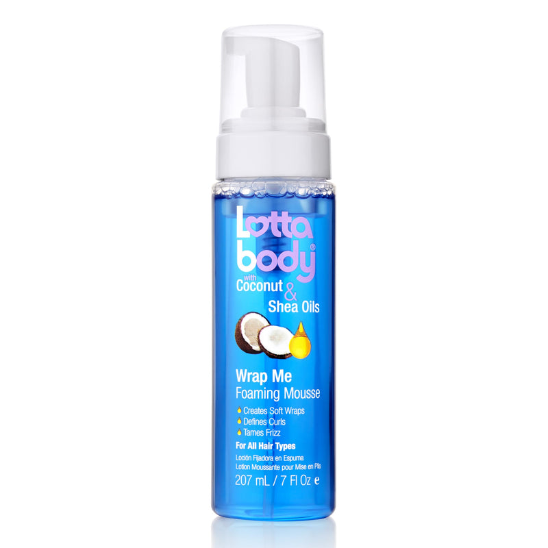 Lottabody Wrap Me Foaming Mousse with Coconut & Shea Oils, Lightweight Moisture-Rich Curl-Defining & Frizz-Control Styling Mousse for Natural