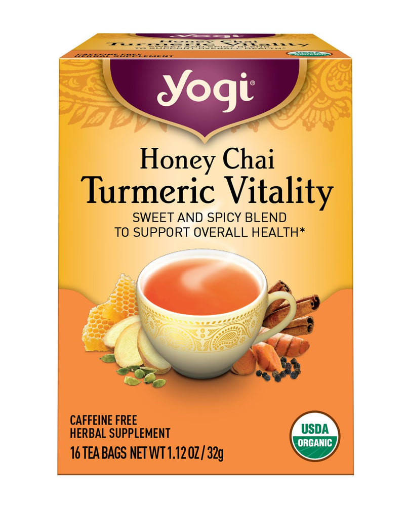 Yogi Tea, Honey Chai Turmeric Vitality, 16 ct Honey Chai Turmeric Vitality 16 Count (Pack of 1)