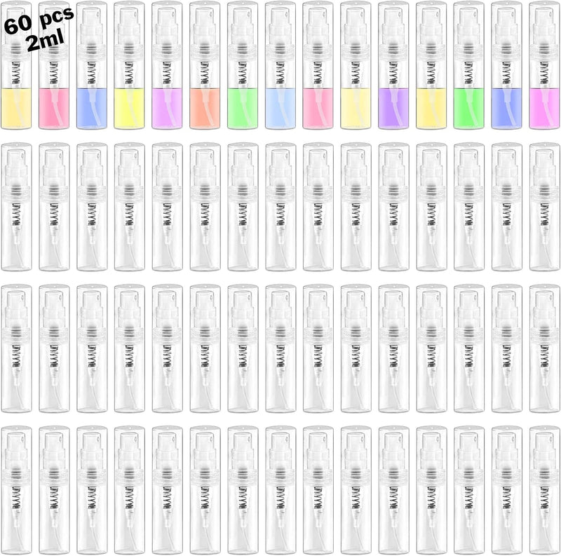 Mini Spray Bottle, Clear Plastic Empty Sample Containers, Fine Mist Perfume Travel Refillable Spray Bottle Perfume Atomizer Small Portable Bottle