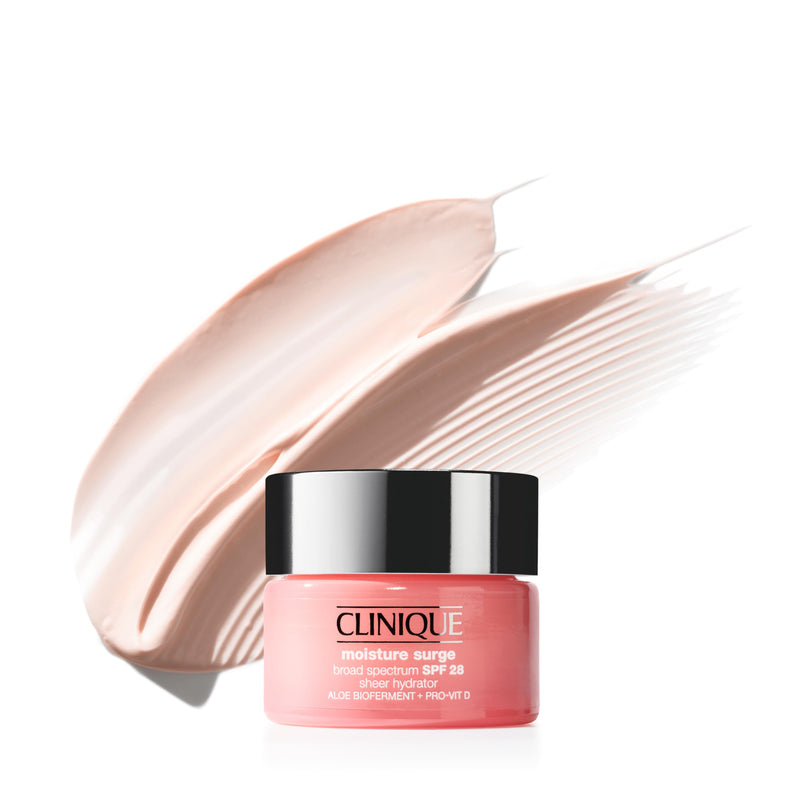 Clinique Moisture Surge Broad Spectrum SPF 28 Sheer Hydrator Face Moisturizer With Hyaluronic Acid, Aloe Bioferment + Provitamin D | Hydrating +