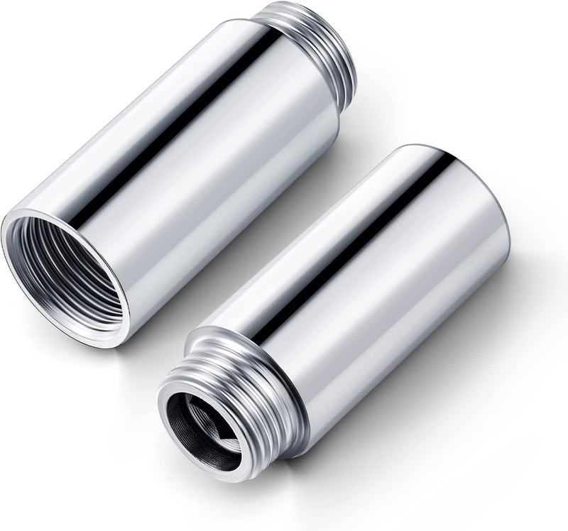 Amylove 2 Pcs Shower Head Extension Arm Stainless Steel Shower Pipe Extension 1/2pt Male to 1/2pt Female Thread Cast Pipe Fitting Coupler