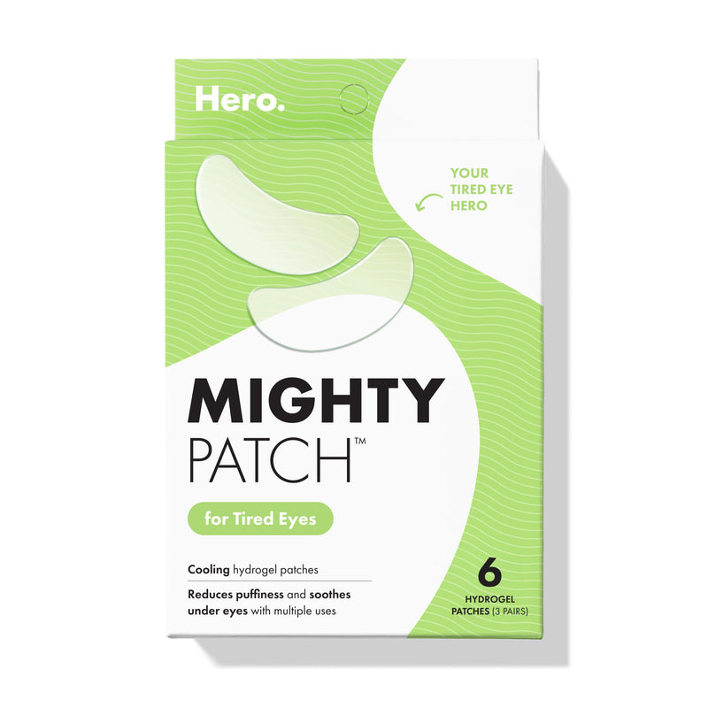 HERO COSMETICS Mighty Patch for Tired Eyes Patches, 6 Count | 3 Pairs, Soothing Hydrogel Patches, Helps Awaken and Visibly De-puff Undereyes 6