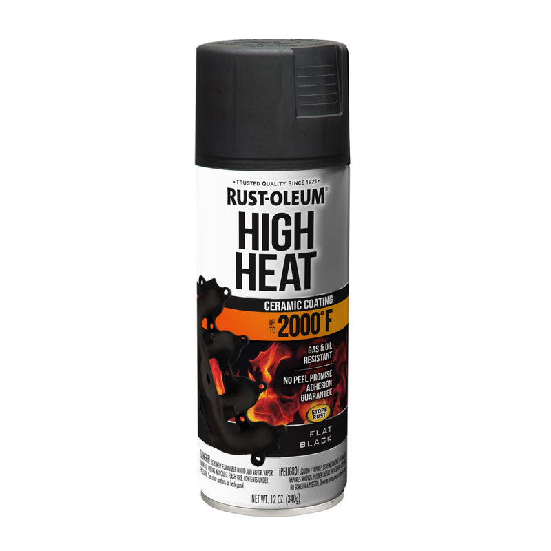 Rust-Oleum 248903 Automotive High Heat Spray Paint, 12 oz, Flat Black 12 Ounce (Pack of 1) Flat Black Spray Paint
