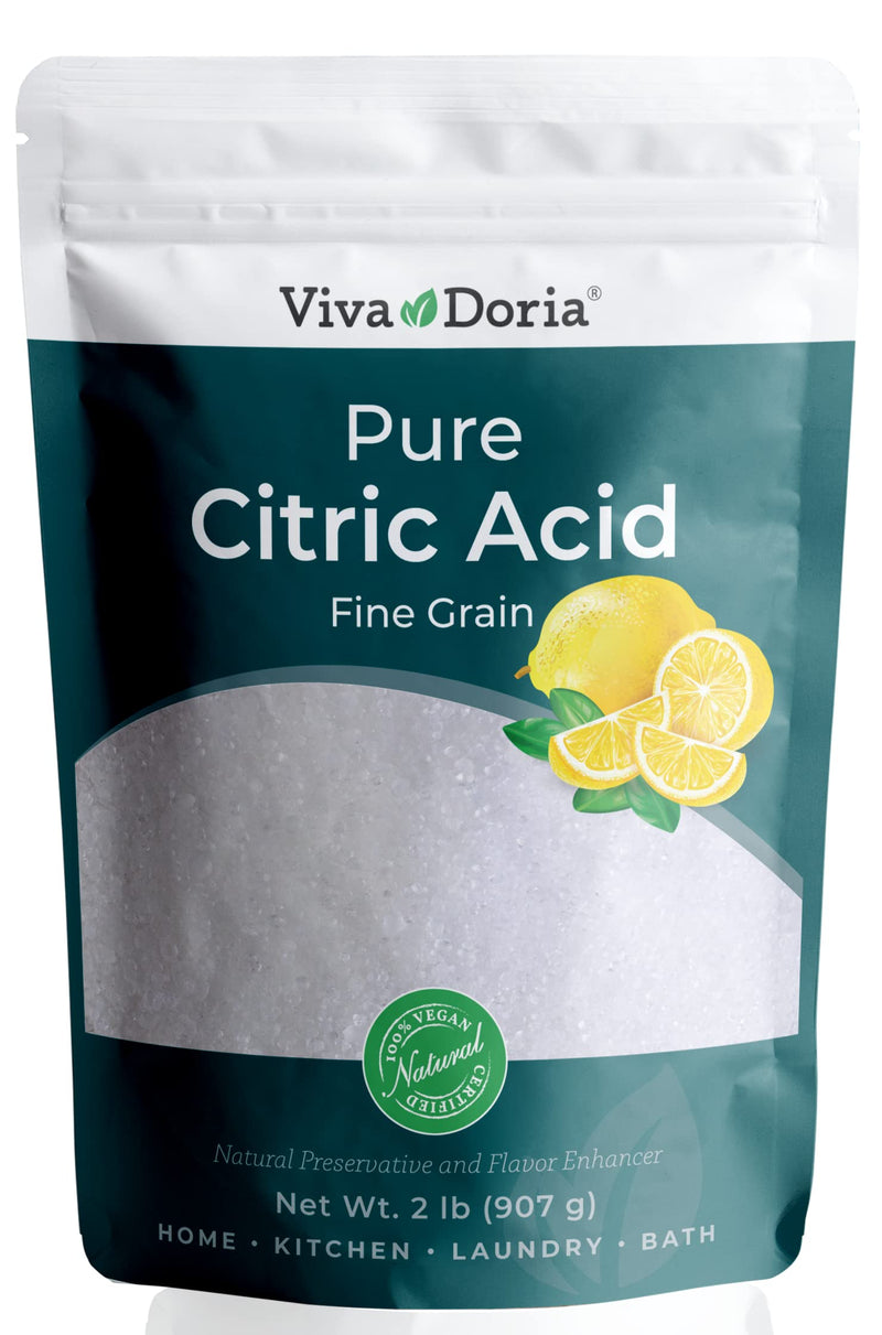 Viva Doria 100% Pure Citric Acid, Food Grade, Fine Grain, 2 lb (907 g) 2 Pound (Pack of 1)