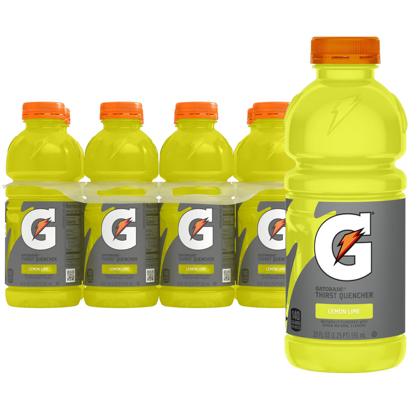 Gatorade Thirst Quencher, Lemon-Lime, 20 Fl Oz (Pack of 8) | Electrolyte Drink, Hydration Lemon Lime 20 Fl Oz (Pack of 8)