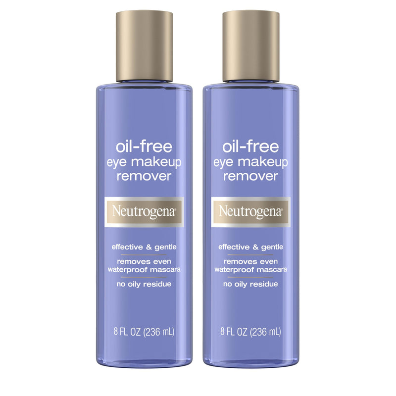 Neutrogena Oil-Free Eye Makeup Remover & Cleanser, Gentle & Non-Greasy Makeup Remover for Waterproof Mascara, 8 Fl. Oz, 2 Pack