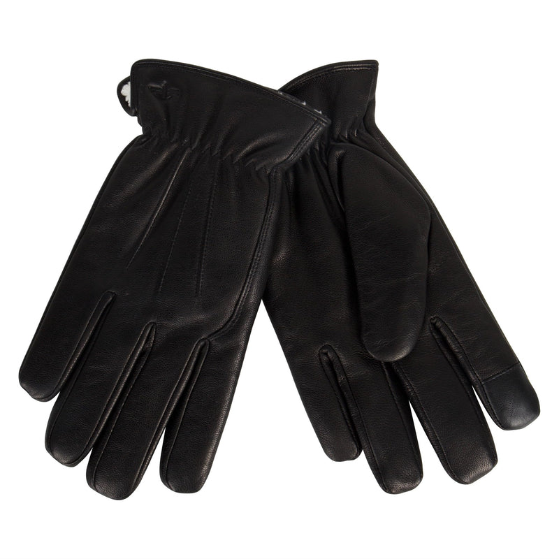 Dockers Men's Warm Leather Winter Gloves with Smartphone Touchscreen Capability Medium Black Lucas