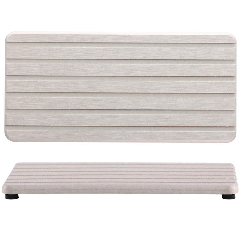 NiuYichee 2 PCS Water Absorbent diatomite Coasters, 8.3" x 4" Water Absorbing Stone Tray for Sink, Stone Drying mat for Kitchen Counter, Stone