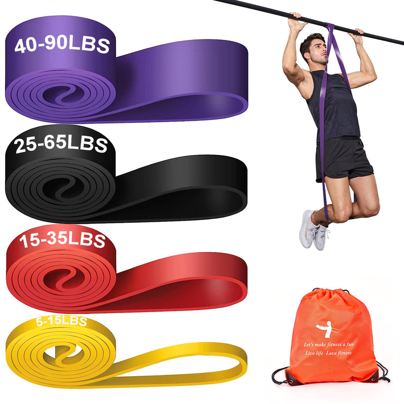 Pull up Assistance Bands Set 5 LBS - 230 LBS, Long Resistance Bands for Pull Ups Working Out, Gym Workout Bands for Men Exercise Muscle Training